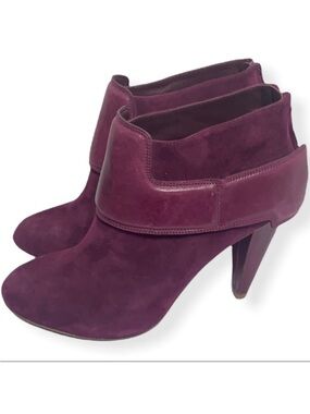 - Botkier Jada Fuchsia Suede & Leather Heeled Bootie Pump